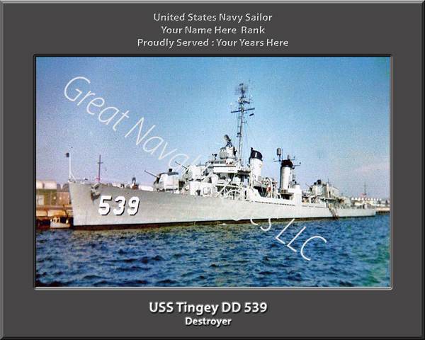 USS Tingey DD 539 Personalized Navy Ship Photo