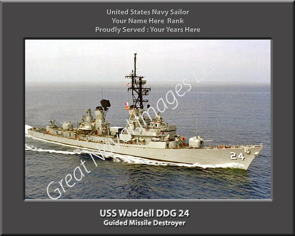 USS Waddell DDG 24 Personaliozed Navy Ship Photo