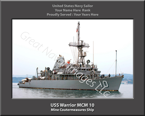 USS Warrior MCM 10 Personalized Navy Ship Photo