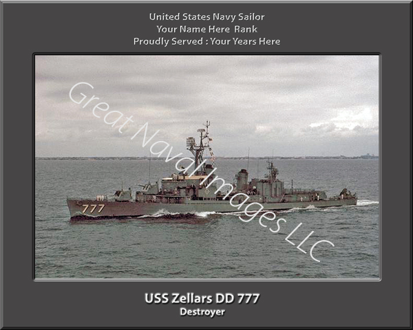 USS Zellars DD 777 Personalized Navy Ship Photo