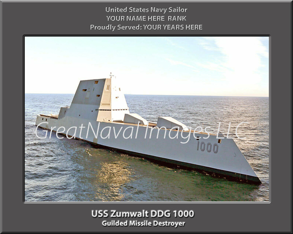 USS Zumwalt DDG 1000 Personalized Navy Ship Photo