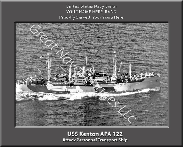 USS Kenton APA 122 Personalized Navy Ship Photo