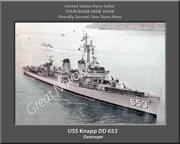 USS Knapp DD 653 Personalized Navy Ship Photo