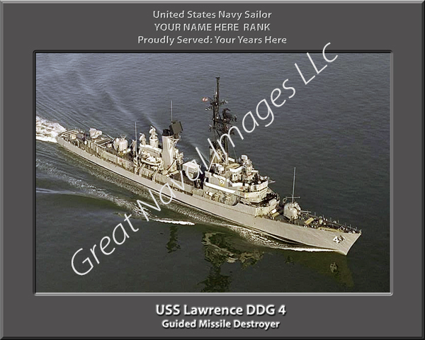 USS Lawrence DDG 4 Personalized Navy Ship Photo