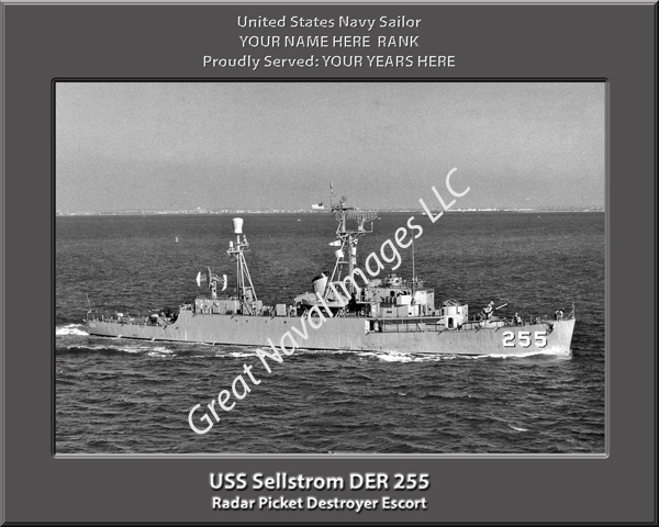 USS Sellstrom DER 255 Personalized Navy Ship Photo