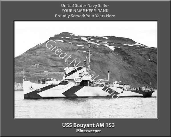 USS Bouyant AM 153 Personalized Navy Ship Photo