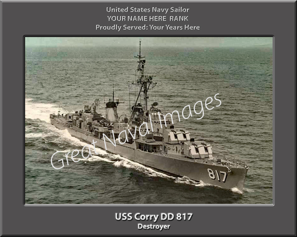 USS Corry DD 817 Personalized Navy Ship Photo