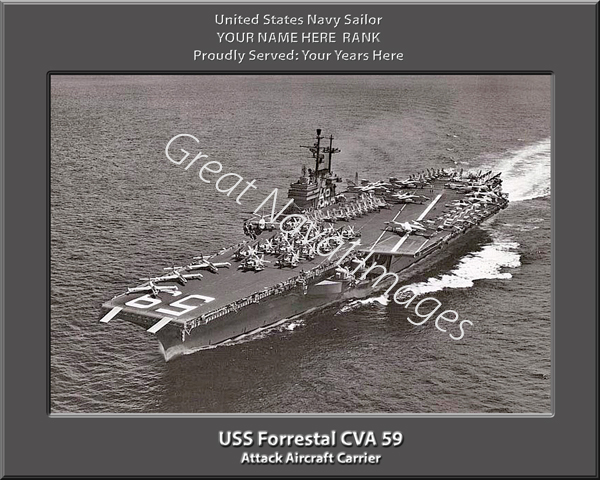 USS Forrestal CVA 59 Personalized Navy Ship Photo