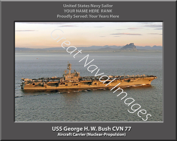 USS George H W Bush CVN 77 Personalized Navy Ship Photo
