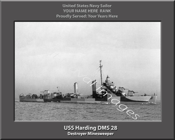 USS Harding DMS 28 Personalized Navy Ship Photo