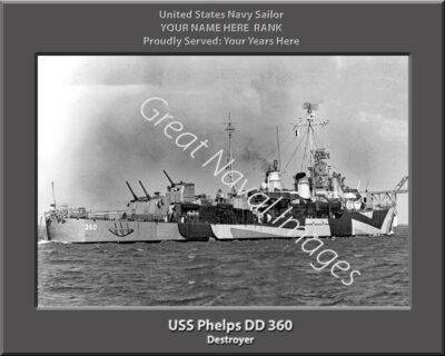 USS Phelps DD 360 Personalized Navy Ship Photo