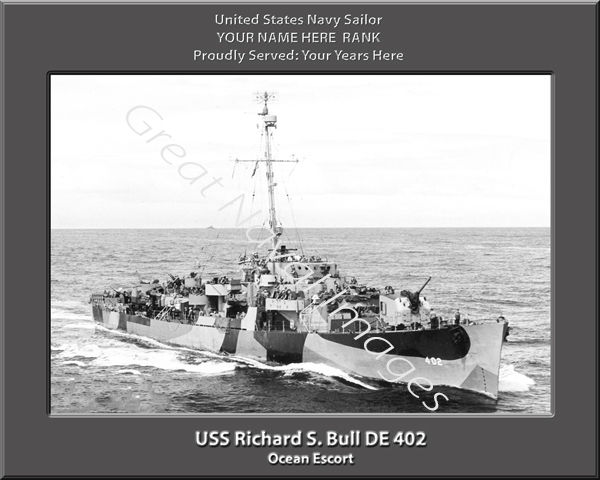 USS Richard S Bull DE 402 Personalized Navy Ship Photo