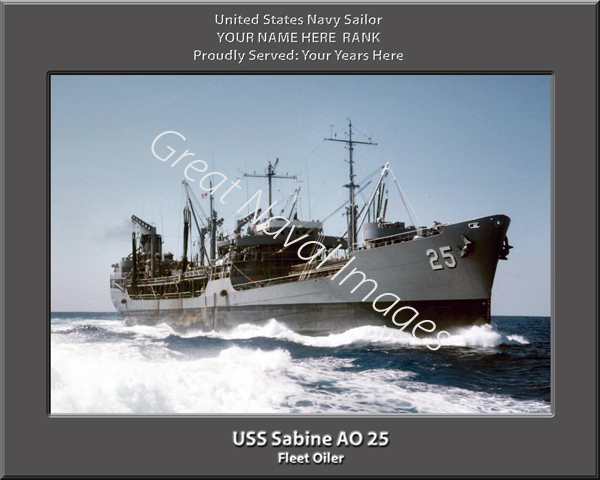 USS Sabine AO 25 Personalized Navy Ship Photo