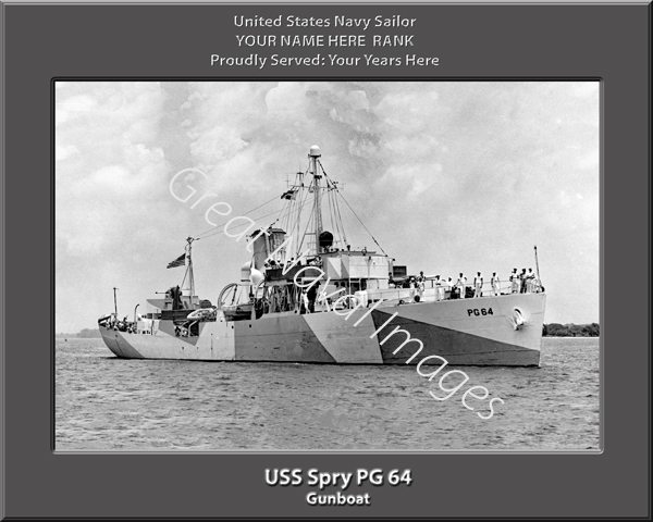 USS Spry PG 64 Personalized Navy Ship Print