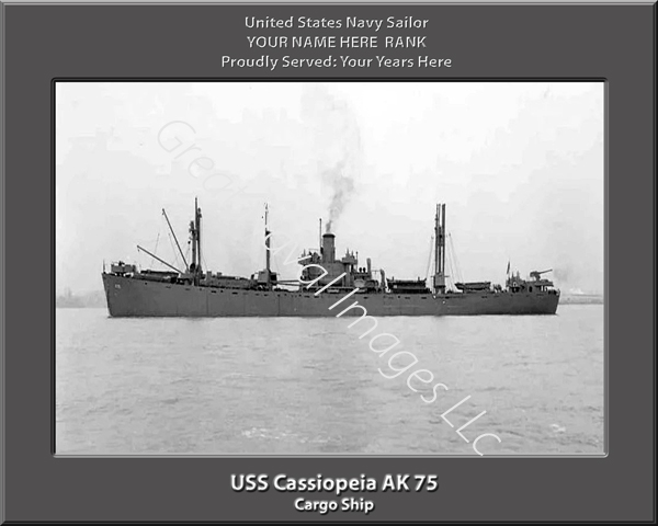 USS Cassiopeia AK 75 Personalized Navy Ship Photo