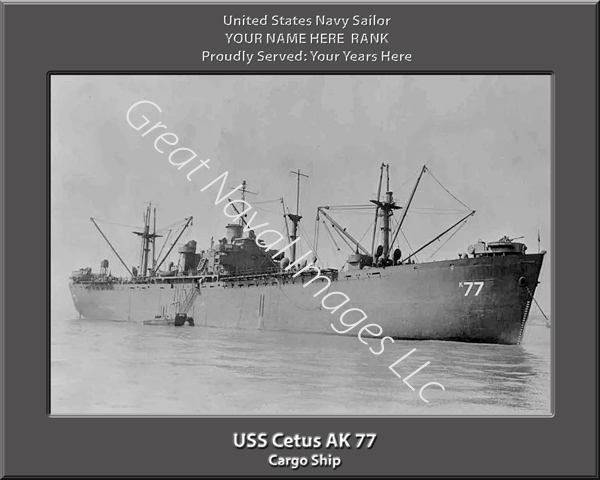 USS Cetus AK 77 Personalized Navy Ship Photo