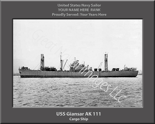 USS Giansar AK 111 Personalized Navy Ship Photo