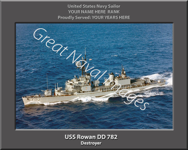USS Rowan DD 782 Personalized Navy Ship Photo