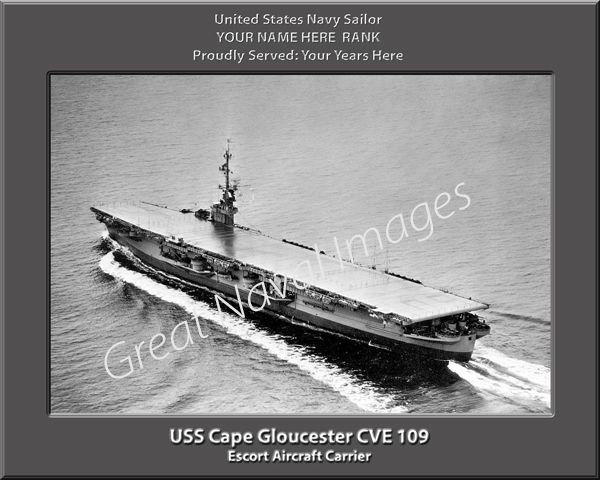 USS Cape Gloucester CVE 109 Personalized Navy Ship Photo