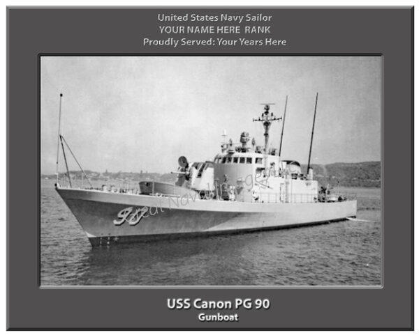 USS Canon PG 90 Personalized Navy Ship Photo