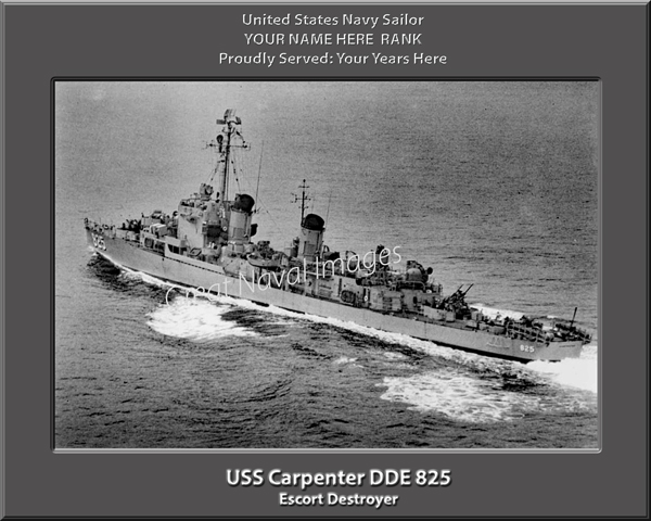 USS Carpenter DDE 825 Personalized Navy Ship Photo