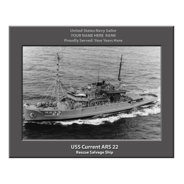 USS Current ARS 22 Personalized Navy Ship Photo