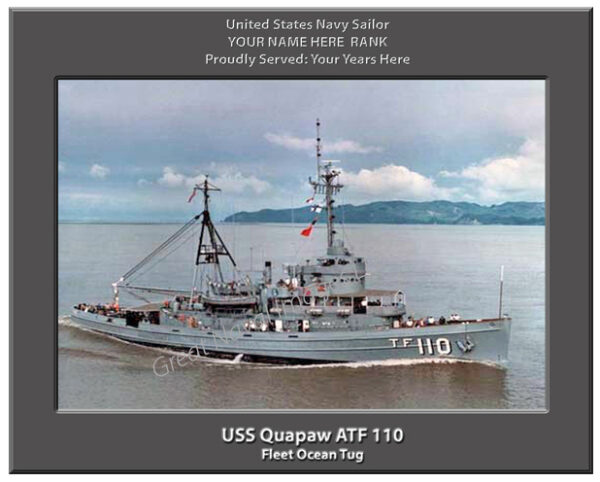USS Quapaw ATF 110 Personalized Navy Ship Photo