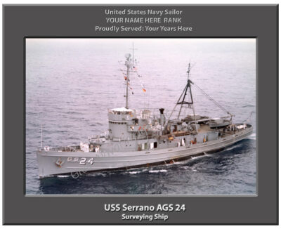 USS Serrano AGS 24 Personalized Navy Ship Photo