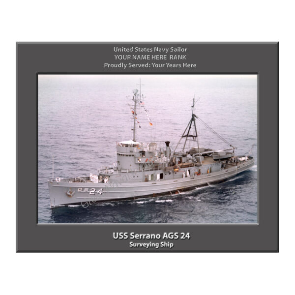 USS Serrano AGS 24 Personalized Navy Ship Photo