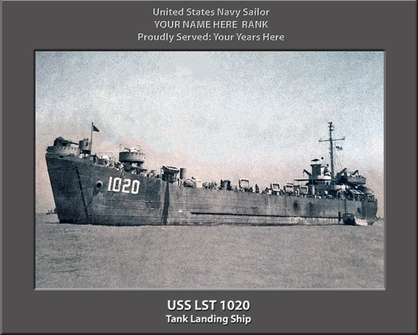 USS LST 1020 Personalized Navy Ship Photo