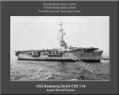 USS Badoeng Strait CVE 116 Personalized Navy Ship Photo