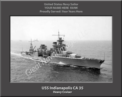 USS Indianapolis CA 35 Personalized Navy Ship Photo