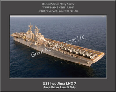 USS Iwo Jima LHD 7 Personalized Navy Ship Photo