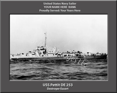 USS Pettit DE 253 Personalized Navy Ship Photo