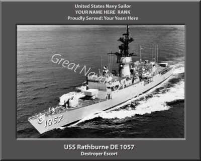 USS Rathburne DE 1057 Personalized Navy Ship Photo