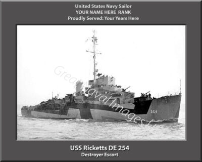 USS Ricketts DE 254 Personalized Navy Ship Photo