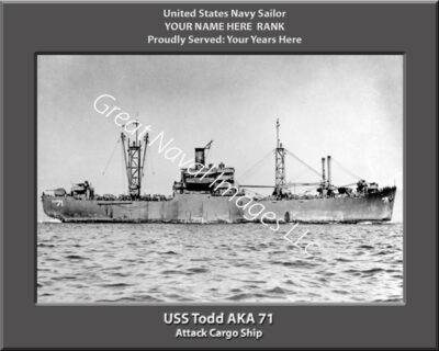 USS Todd AKA 71 Personalized Navy Ship Photo