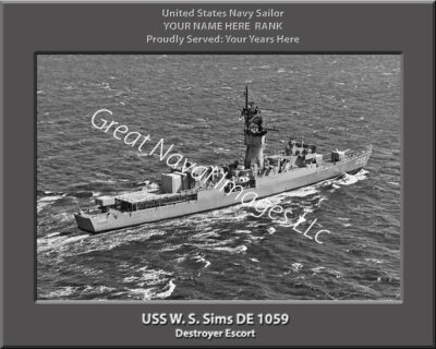 USS W S Sims DE 1059 Personalized Navy Ship Photo