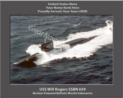 USS Will Rogers SSBN 659 Personalized Navy Submarine Photo