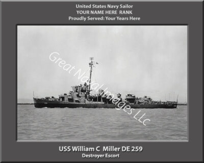 USS William C Miller DE 259 Personalized Navy Ship Photo