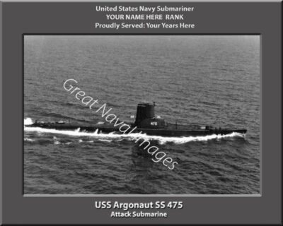 USS Argonaut SS 475 Personalized Navy Submarine Photo