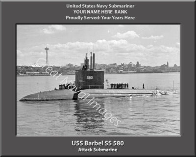 USS Barbel SS 580 Personalized Navy Submarine Photo
