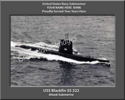 USS Blackfin SS 322 Personalized Submarine Photo