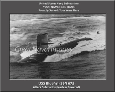 USS Bluefish SSN 675 Personalized Navy Submarine Photo