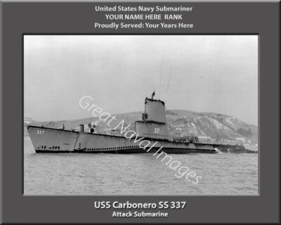 USS Carbonero SS 337 Personalized Navy Submarine Photo