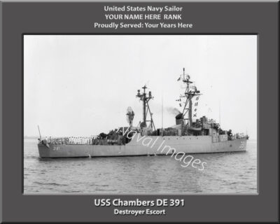 USS Chambers DE 391 Personalized Navy Ship Photo