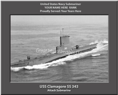 USS Clamagore SS 343 Personalized Navy Submarine Ohoto