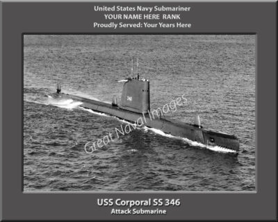 USS Corporal SS 346 Personaliized Navy Submarine Photo