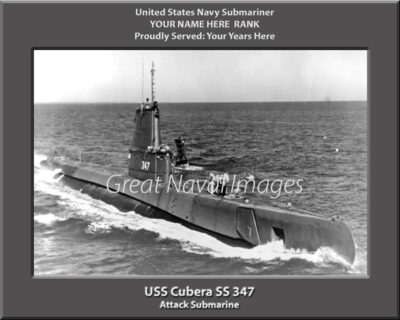 USS Cubera SS 347 Personalized Navy Submarine Photo