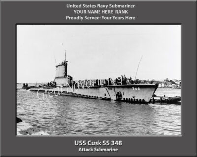 USS Cusk SS 348 Personliazed Navy Submarine Photo